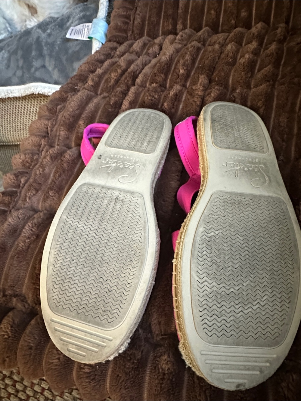 Bright Pink Espadrille Slingback Flats - Picture 2 of 5